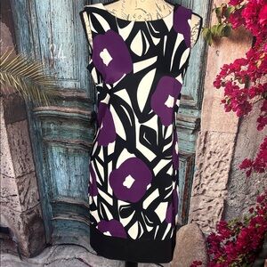 AB Studio purple and black dress , size 4, good condition